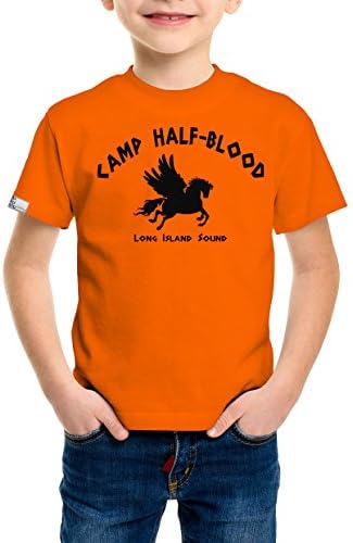 Camp Half Blood Kid's Halloween T-Shirt (Medium, Orange)