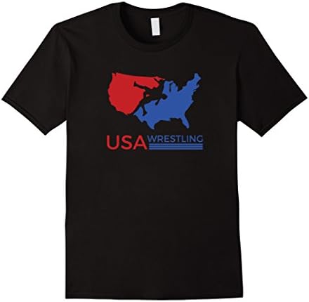 Men's USA Wrestling T-Shirt Men Women Youth Large Black