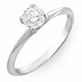 14K White Gold Round White Diamond Solitaire Promise Engagement Ring 1/4 CT (0.26 cttw, H I Color, I2 Clarity) 41CdofFa7sL. SL160 14K White Gold Round White Diamond Solitaire Promise Engagement Ring 1/4 CT (0.26 cttw, H I Color, I2 Clarity)