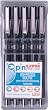 Uni Pin Drawing Pens,  Pack of 5 Assorted Tip Sizes, Black Ink