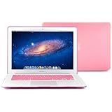 GMYLE (TM) Pink Rubberized See Through Hard Shell Snap On Carrying Case Skin Slim Fit for 13 " Apple Macbook Air - With Pink Protective Keyboard Cover (with 1 Year Warranty from GMYLE) [Fit for 2013 model]