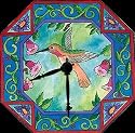 Hummingbird Garden Flower Humming Bird Gardening Art Wall Desk Clock Timepiece from Rock Paper Scissors artist Pamela Corwin