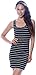 Hearts & Hips Women's Basic Sleeveless Striped Mini Dress