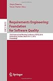 Requirements engineering : foundation for software quality : 22nd International Working Conference, REFSQ 2016, Gothenburg, Sweden, March 14-17, 2016, proceedings