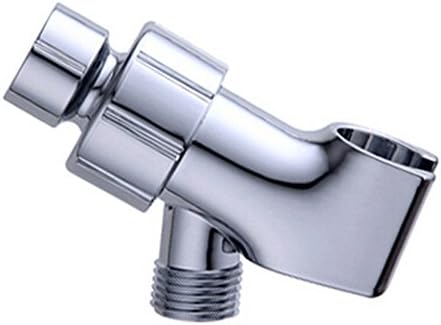LuckyCeramics Plastic Adjustable Hand Shower Arm Mount 1/2-Inch IPS Swivel Ball Connector Universal Showering Component, Polished Chrome