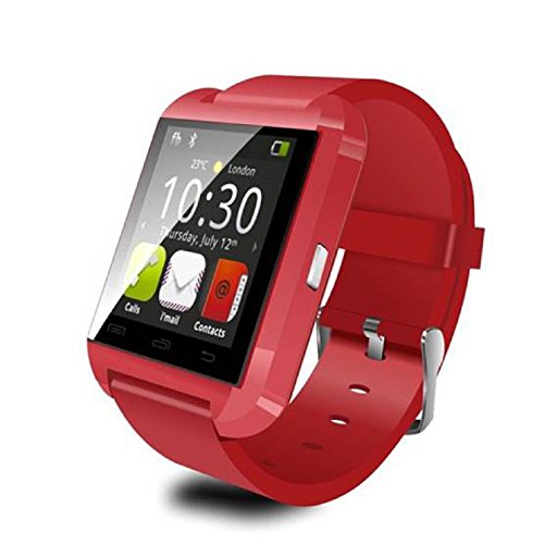 Sannysis Smart Bluetooth Wrist Watch Phone Mate For IOS Android iPhone Samsung (Red)