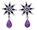 Amethyst earrings, 'Mystical Stars' title=