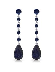 14k White Gold Sapphire Dangle Earrings