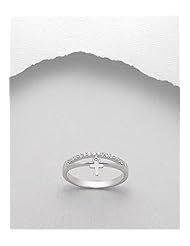 Cross CZ Ring In 92.5 Sterling Silver