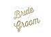 Kate Aspen Gold Glitter Bride and Groom Chair Signs, Chair Backers, Wedding Decoration