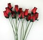 Small Bud Red Wooden Roses - Dozen