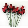 Small Bud Red Wooden Roses - Dozen