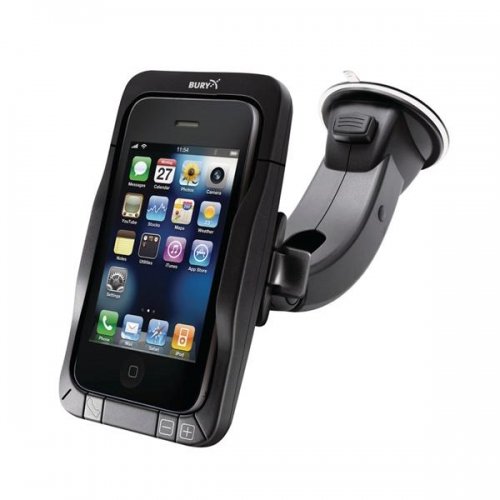 BURY 1-79-4003-24 MOTION Series Portable Bluetooth Hands Free Car Kit and Charging Cradle for  iPhone 4/4S - Bluetooth Speakerphone - Retail Packaging - Black