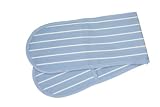 Rushbrookes Butchers Stripe Double Oven Glove Pale Blue