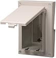 Arlington DBVR131W-1 Vertical Electrical Box with Weatherproof Cover for Rigid Siding, White, 1/4-Inch or 5/16-Inch Lap