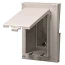 Arlington DBVR131W-1 Vertical Electrical Box with Weatherproof Cover for Rigid Siding, White, 1/4-Inch or 5/16-Inch Lap