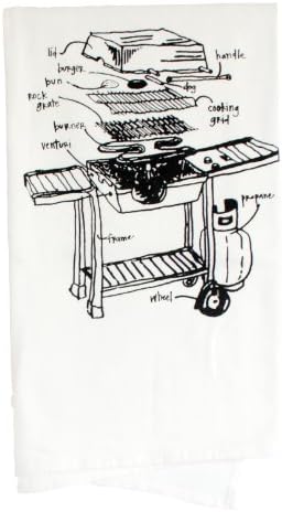 Girls Can Tell Grill Diagram Floursack Towel TW022 - white cotton