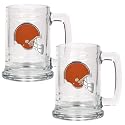 NIB Cleveland Browns NFL 2pc 15oz Glass Tankard Set