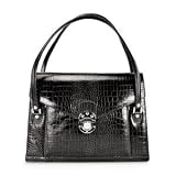 Briefcase and Tote Marcella Croc-Embossed Leather in Black by Day-Timer