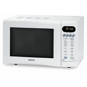 Sanyo EM-G2567 White Compact Touch Control Oven with Quartz Grill