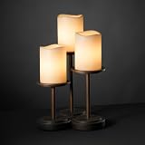 Justice Design CandleAria Dakota CNDL-8797-14-CREM-DBRZ Small 16 Table Lamp 3LT 180w in Brass