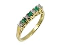 Bague - PR2787 DIA+EMERALD - Femme - Or jaune (9 carats) 2.1 Gr - Emeraude - Diamant 0.18 Cts - T 63