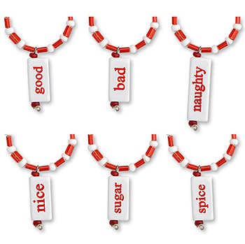 Santas List My Glass Wine Charms - Set of 6