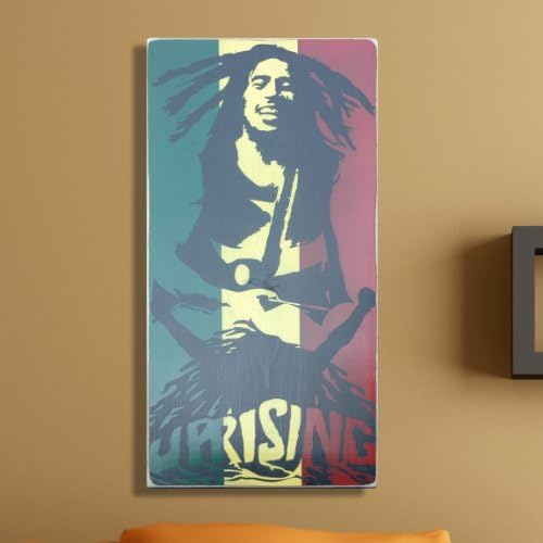 Bob Marley Wall Hanging - 24x12 Hand Crafted Wall Art on Wood