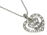 41CeExfs7jL. SL160  White Gold Plated Designer Style Crystal Crown Necklace Fashion Jewelry