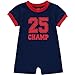 Wan-A-Beez Baby Boys' 2 Pack Graphic Short-Sleeve Romper - Red/Navy - Football - 12 Months
