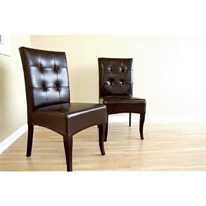 Wholesale Interiors Y-073-j001-dark Brn Full Leather Dining Chair by Wholesale Interiors