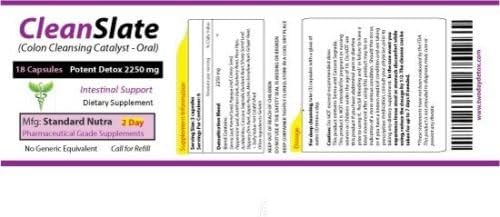Rapid Deep Colon Cleansing and Detox,Clean Slate 48 Hour Formula Potent,18 Cap.