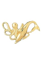 CleverEves 14K Gold Pendant Octopus and Dolphin 12 - Gram(s)