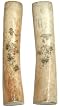 Natural bone scrimshaw etched chinese scroll weights - pair