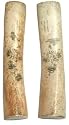 Natural bone scrimshaw etched chinese scroll weights - pair
