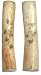 Natural bone scrimshaw etched chinese scroll weights - pair