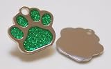 Glitter Pet Tag Red Paw Print Design 26mm S/Steel From Melian - MESSAGE US WITH TEXT REQUIRED