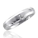 Men's Stainless Steel Diamond Band Ring (H, SI, 0.03 carat)- Band Width:5mm