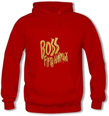 SHSUE Men's Fifth Harmony Printed Cotton Hooded Sweatshirt XX-Large Red