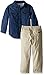 Calvin Klein Baby Boys' Shirt With Two Pockets and Twill Pants Set