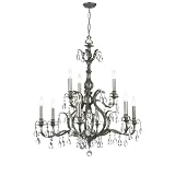 Crystorama 5569-PW-CL-S Pewter Finish Chandelier with Swarovski Spectra Crystal