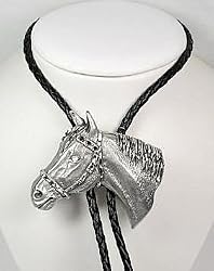 Diamondcut Pewter Horsehead Bolo Tie
