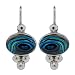 Sterling Silver Abalone Inlay Oval Drop Earrings w/ Beads