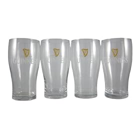 Set Of 4 Guinness Tulip Pint Glasses Pub Draught