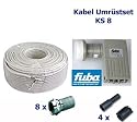 Kabelumr&uuml;stset KS8 Fuba Quad LNB, 100 m Koax + Stecker