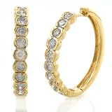 14K 2.00ct Diamond Hoop Earrings