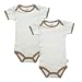 Organic Cotton Short-Sleeve Bodysuits 2-pk. - Brown Trim (0-3 mos.)