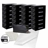 25 x Caraselle Black Ladies Shoe Boxes + 12 Clear Adhesive PVC Pockets + 25 sheets of Acid Free Tissue Paper