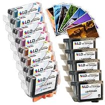 Canon Compatible CLI-8 & PGI-5BK Combo Set of 13 - 3 each CLI-8 B/C/M/Y and 5 PGI-5BK + Free 20 Pack of LD Brand 4x6 Photo Paper by LD Products