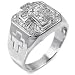 Sterling Silver Cubic Zirconia CZ Cross Men's Ring - size 10